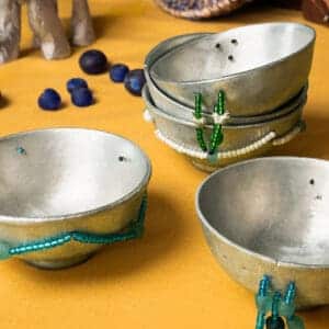 African Monarch Lodges Sijwa Boutique Aluminium Bowls with Beads